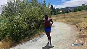 Chubby Wife Jogging in the Park