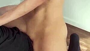 blonde milf sells sex video with boyfriend for cash, including handjob and cumshot