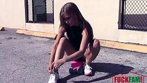 kaylee jewel tiny 18+ teen slammed hard in wild tumble!