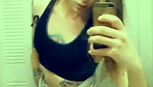 miniskirt tranny loves showing her cock in stockings