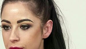 Spicy sex kitten receives facial cumshot swallowing jizm in blowbang