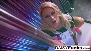 Sexy Stripper Performs Solo Masturbation On Pole