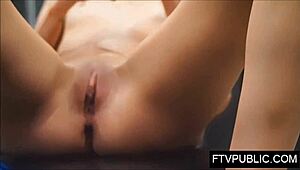 I watch this slim latina teen masturbate at the gym, oh god