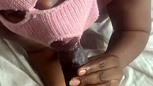 Thick ebony takes big black cock doggy from ex boyfriend