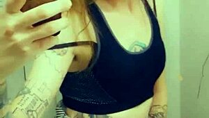 miniskirt tranny loves showing her cock in stockings