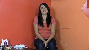 Wow! Casting with Model Sara 22 in Zürich Using Monster Dildo!