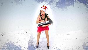 Christmas helper in stockings and lingerie gets kinky retro vintage sex with curvy secretary.