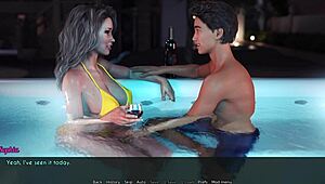 sweet kisses in 3d cartoon hotel with milf stepmother.