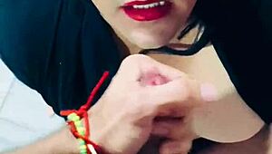 Giving a rich blowjob to that big dick!