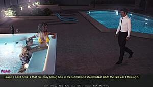 sweet kisses in 3d cartoon hotel with milf stepmother.