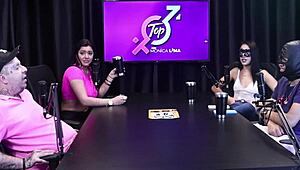 Angry Teen in Sheer Red Lingerie Confronts Man