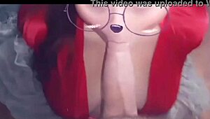 the beauty gives a gentle blowjob to her friend