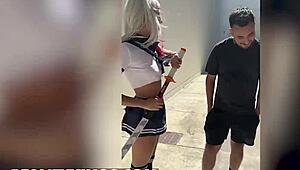 Cosplayers Mila Monet And Bess Breast Encounter Oliver Who Wants To Fuck Both