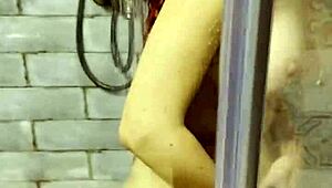 i shave my redhead pussy in the shower after pool