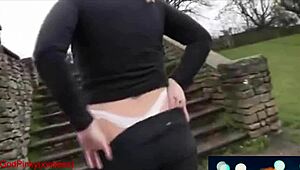 Mature Milf Struts Big Ass in Tight Leggings at Park