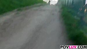 hiking teen emily austin takes a hard drilling in the wild