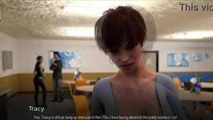 Bound character in anime hentai game