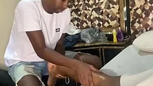 Amateurs in Rio swing house massage couple with monster cocks