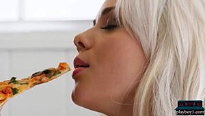 Playboy5 Com - Young Petite Teen Blonde Elsa Jean Savors Pizza While Nude, Looking Stunning.