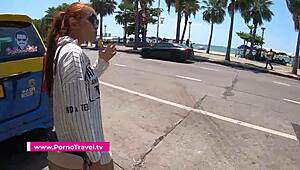 Hard Outdoor Sex with a Black Teen in Public