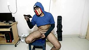 Watch my cock up close while I enjoy porn on my mobile