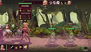 Jessica Curse engages in lesbian hentai gameplay with big tits and ass masturbation