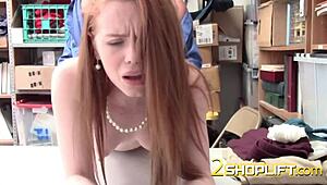 i'm redhead ella makin faces as officer drills my cunt doggystyle