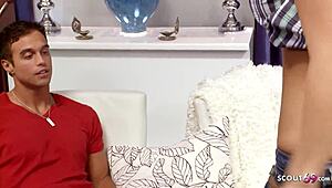 Big natural tits craftswoman Jayden seduces a young client into rough banging.