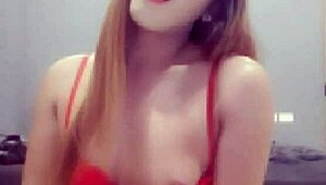 Ladyboy Mint, with her big ass and shaved body, sends a masturbation video to her boyfriend.