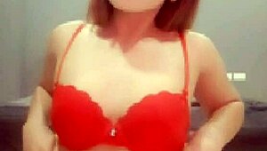 Ladyboy Mint, with her big ass and shaved body, sends a masturbation video to her boyfriend.