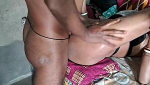 Desi Indian Bhabhi in Sexy Black Bra Gets Hard Anal Fisting