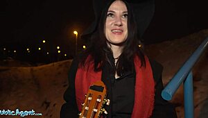 Public Agent convinces Melany Mendes to blow flute before hotel banging