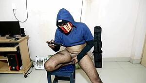 Watch my cock up close while I enjoy porn on my mobile