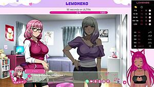 Vtuber LewdNeko Enjoys Futa Fix Dick Dine and Dash in Wild Hentai Creampie Game.