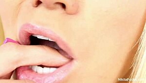 nikita von james explores solo toys in a wet session