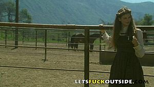 Public Outdoor Fuck With Cute Brunette And Big Boobs