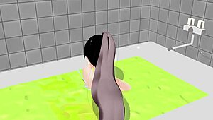 koko a strips completely in the bath and shows everything