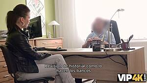 Unbelievable! Naughty loan agent tricks stunning Czech girl into hot casting sex for cash!