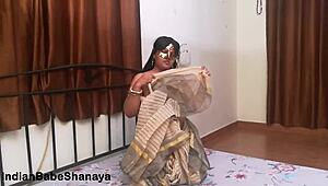 Shanaya, Indian Milf Bhabhi, Shows Big Natural Boobs in Hot Masturbation. Her Beauty Shines Through.