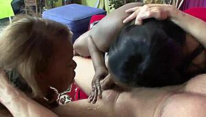 Insatiable twins intensely suck italian cock with toys