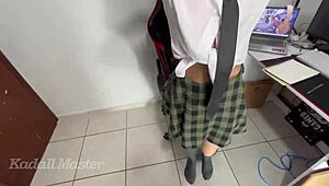 Cute College Girl Sucks Professor to Pass Her Class