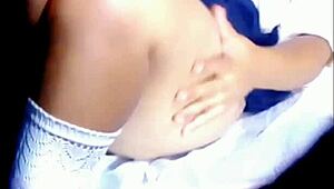 Young Latina Girls After School, Neighbor Watches Through Window