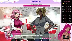 Vtuber LewdNeko Enjoys Futa Fix Dick Dine and Dash in Wild Hentai Creampie Game.