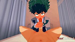 Boku no hero - deku pov blowjob & fucked by bakugou