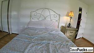 brunette dava foxx plays with herself in self-shot solo