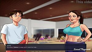 Summertime saga gym lesson with busty milf visiting the director and his sister and the best french class