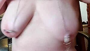 Missr8 rides dildo and masturbates with vibrator on her big tits