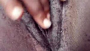 Ebony woman rides big black cock for cumshot