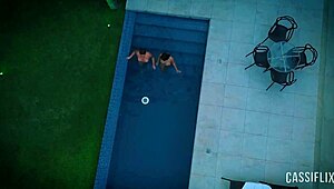 My friend lets her boyfriend fuck my ass by the pool, watch the full video