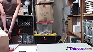 Hot Shoplifter Babe Gets Rough Foreplay with Big Cock in Shop